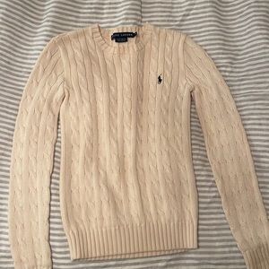 Ralph Lauren Cotton Cable Knit Sweater Cream XS